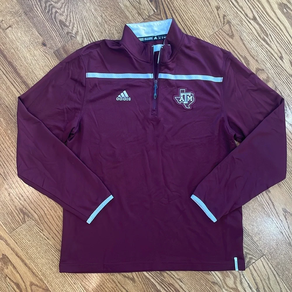 Texas A&M Adidas Quarter Zip Pullover. Size Medium. New W/O Tags.